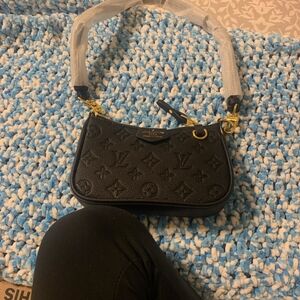 Louis Vuitton Black Embossed Monogram Mini Shoulder Bag